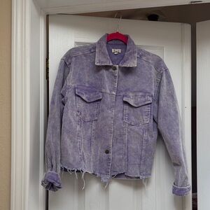 Washed Lavender Corduroy Jacket - Women's Purple Jean Jacket